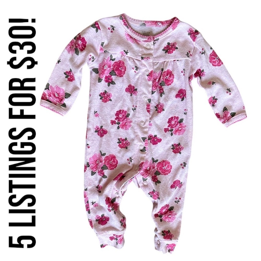 Carter’s Floral Print Snap Down Footless One Piece 3 Months Baby Girl